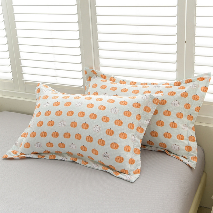 91家纺网 家纺一手货源 找家纺 圣楚家纺 2024新款清柔泡泡纱夏被 幸运南瓜