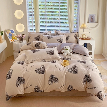 91家纺网 家纺一手货源 找家纺 （总）金丝兔 2025新款植物羊绒加厚磨毛印花四件套直播热款全年供货量大可送