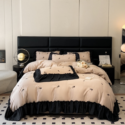 91家纺网 家纺一手货源 找家纺 （总）绒掌柜2025新款水洗天丝真丝冰丝四件套（品质级有买家秀）—花影仙踪系列