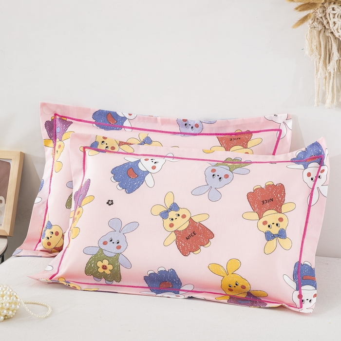 91家纺网 家纺一手货源 找家纺 乐秀家纺 2026新款卡通全棉枕套儿童幼儿园枕头兔宝宝