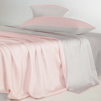 云栖家居 202460支A类兰精天丝系列单品被套（风格二） 浅杏粉&银灰