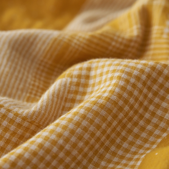 91家纺网 家纺一手货源 找家纺 安莱生活 2024新款双层纱拼布田园单夏被系列 拼布田园-姜黄