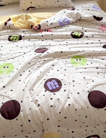 91家纺网 家纺一手货源 找家纺 慕尚家纺2025新款双层纱水洗夏被子被芯 m豆