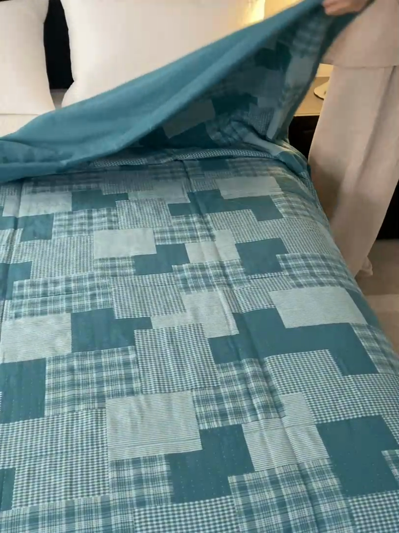 91家纺网 家纺一手货源 找家纺 安莱生活 2024新款双层纱拼布田园单夏被系列 拼布田园-乌兰