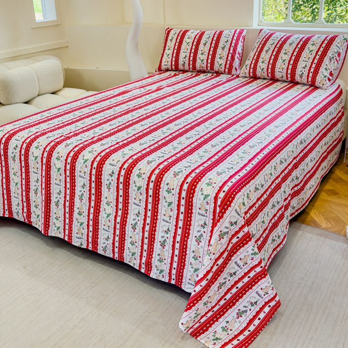 91家纺网 家纺一手货源 找家纺 感遇 2024新款全棉印花四件套 草莓小兔