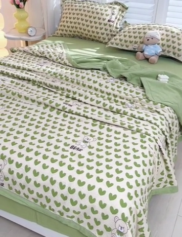 91家纺网 家纺一手货源 找家纺 圣楚家纺 2024新款清柔泡泡纱夏被 幸福暗号