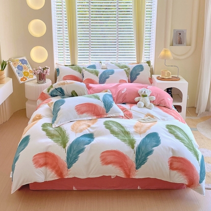 91家纺网 家纺一手货源 找家纺 （总）金丝兔 2025新款植物羊绒加厚磨毛印花四件套直播热款全年供货量大可送