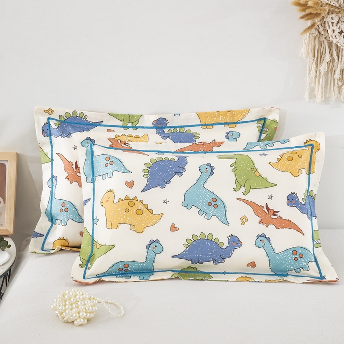 91家纺网 家纺一手货源 找家纺 乐秀家纺 2026新款卡通全棉枕套儿童幼儿园枕头侏罗纪