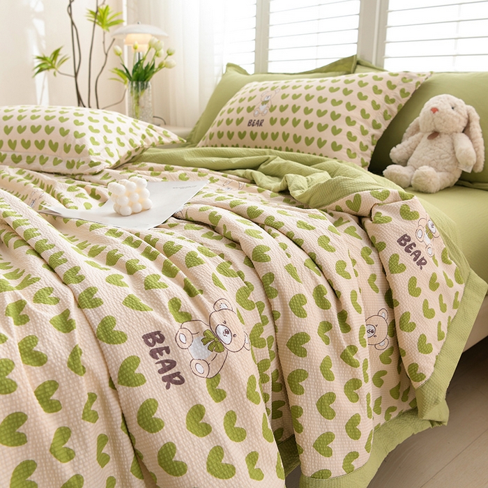 91家纺网 家纺一手货源 找家纺 圣楚家纺 2024新款清柔泡泡纱夏被 幸福暗号