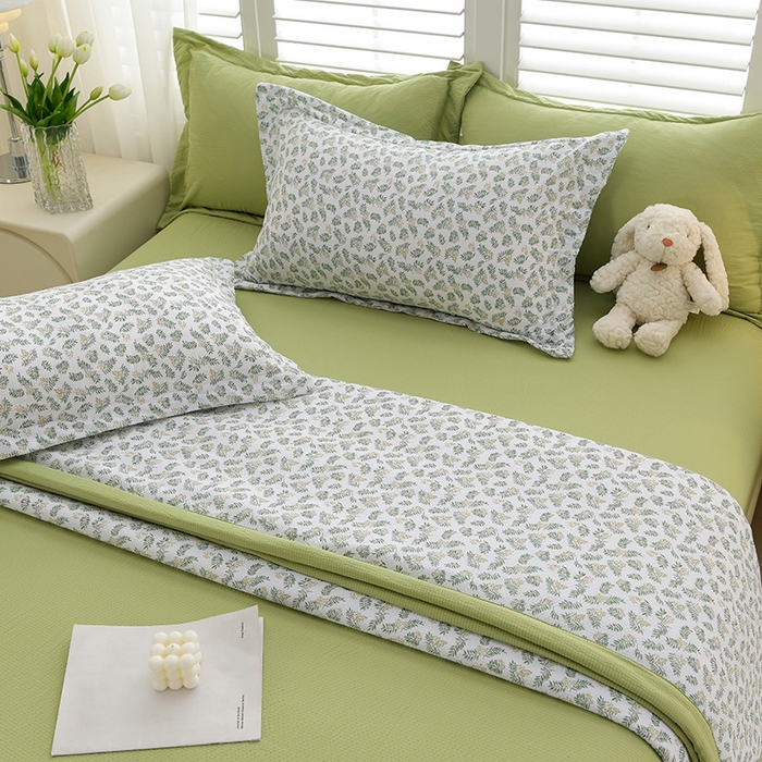 91家纺网 家纺一手货源 找家纺 圣楚家纺 2024新款清柔泡泡纱夏被 雨后初夏