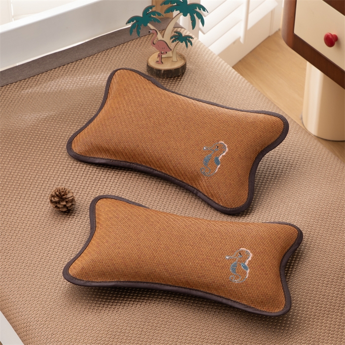 91家纺网 家纺一手货源 找家纺 织布人 2024新款荞麦枕夏季冰藤婴儿枕小孩儿童枕头学生幼儿园午睡枕 凉藤儿童枕-海马 【高粱壳填充】20*35cm//只