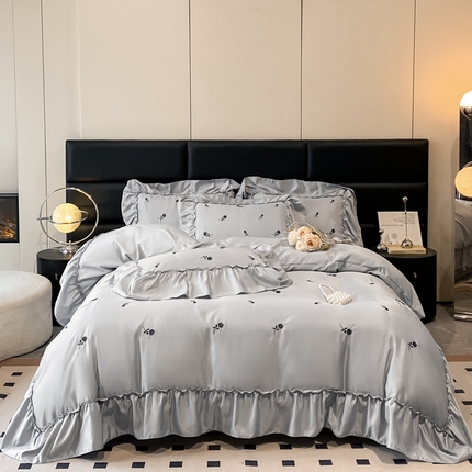 91家纺网 家纺一手货源 找家纺 （总）绒掌柜2025新款水洗天丝真丝冰丝四件套（品质级有买家秀）—花影仙踪系列