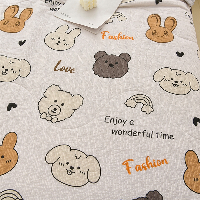 91家纺网 家纺一手货源 找家纺 圣楚家纺 2024新款清柔泡泡纱夏被 快乐每天