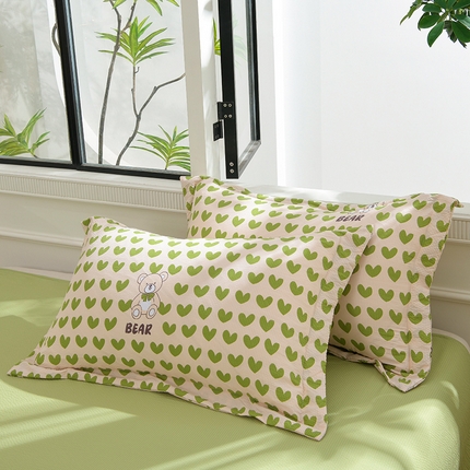 圣楚家纺 2024新款泡泡纱枕套 幸福暗号