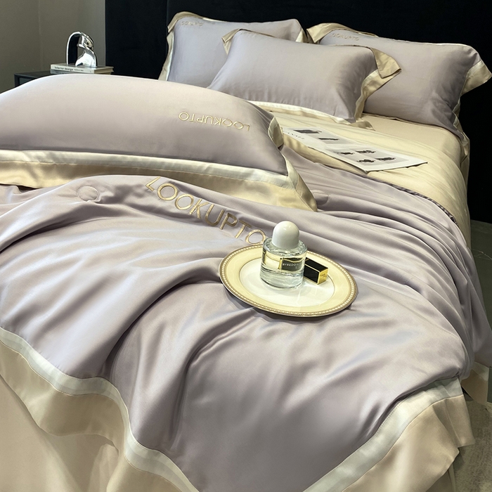 91家纺网 家纺一手货源 找家纺 优悦生活馆 2024新款工艺款冰丝刺绣夏被-蔚涞 蔚涞-紫