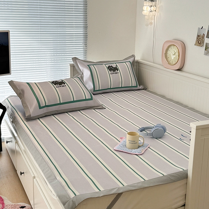 91家纺网 家纺一手货源 找家纺 昔可家纺 2024新款A类900D大版冰丝席 滑板猫咪