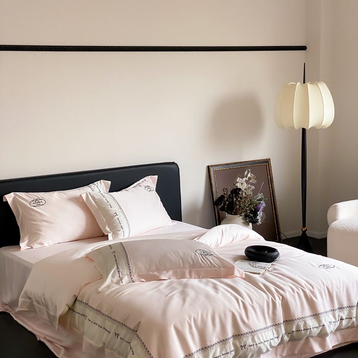 91家纺网 家纺一手货源 找家纺 馨蕊家居 2024新款LF超柔系列60天丝棉四件套-爱丽丝 爱丽丝-微醺粉