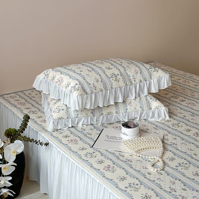 91家纺网 家纺一手货源 找家纺 （总）昔可 2024新款A类900D仙仙雪纺纱床裙款冰丝席三件套