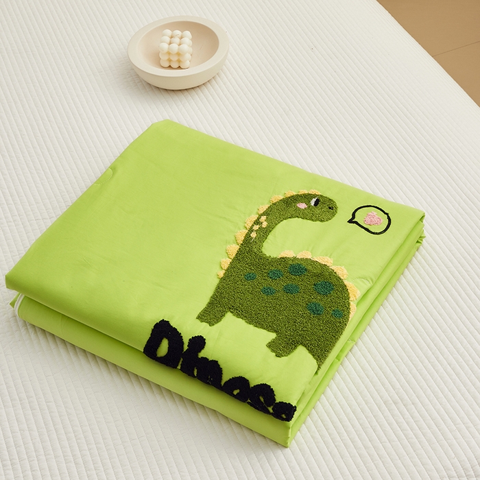 91家纺网 家纺一手货源 找家纺 怡家居 2024新款全棉印加绣夏被 夏被-小恐龙