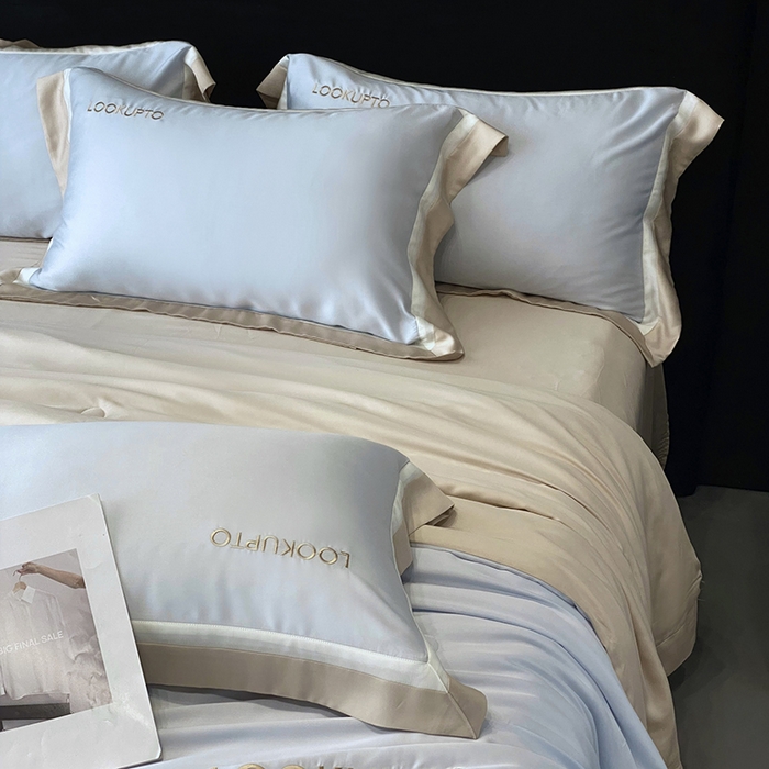 91家纺网 家纺一手货源 找家纺 优悦生活馆 2024新款工艺款冰丝刺绣夏被-蔚涞 蔚涞-蓝