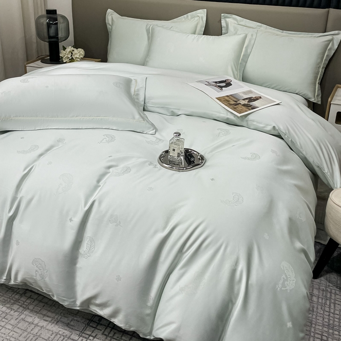 91家纺网 家纺一手货源 找家纺 艾迪尚家纺 2025新款天丝棉提花四件套 羽记 莱茵石