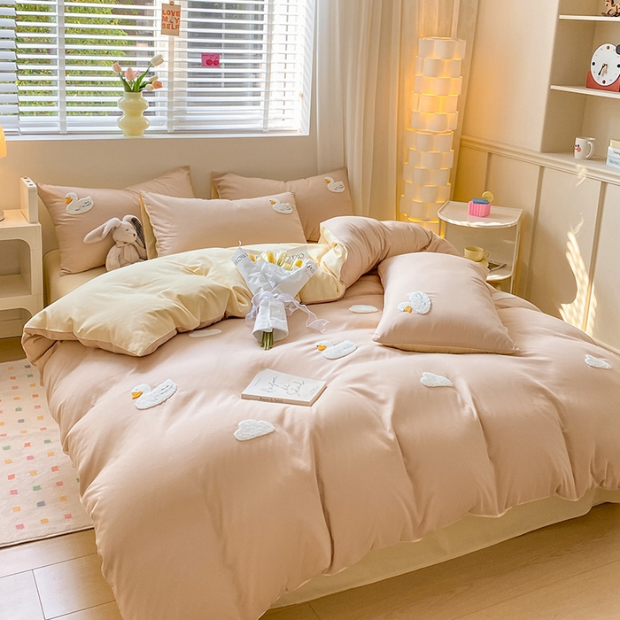 91家纺网 家纺一手货源 找家纺 （总）眠帛 2024新款亲肤棉卡通毛巾绣四件套