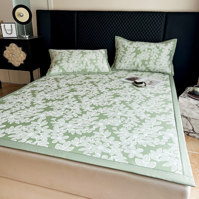 91家纺网 家纺一手货源 找家纺 慕尚家纺 2025新款1200D提花凉感席 提花席 五瓣花