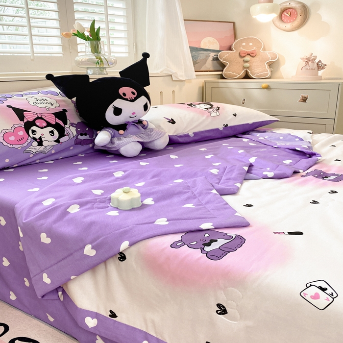 91家纺网 家纺一手货源 找家纺 博雅 2024新款全棉三丽鸥夏被（要买家秀联系客服） 梦想库洛米