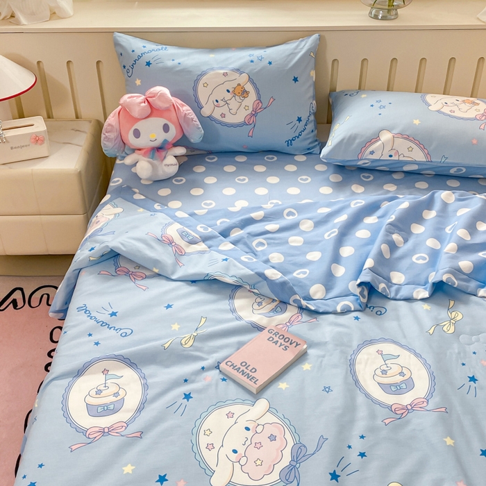 91家纺网 家纺一手货源 找家纺 博雅 2024新款全棉三丽鸥夏被（要买家秀联系客服） 蓝色玉桂狗