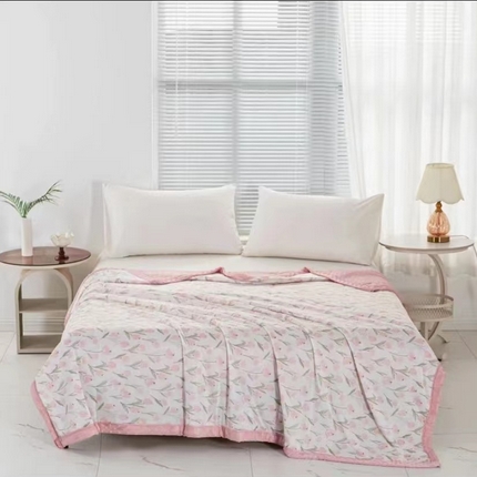 梵克保罗 2024新款凉感丝豆豆被夏凉被空调被 郁金香-粉