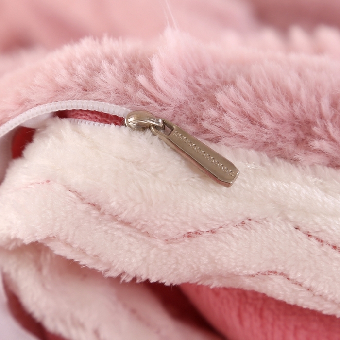 91家纺网 家纺一手货源 找家纺 芸锦豪2024新款花团雕花兔毛绒兔兔绒四件套 粉色