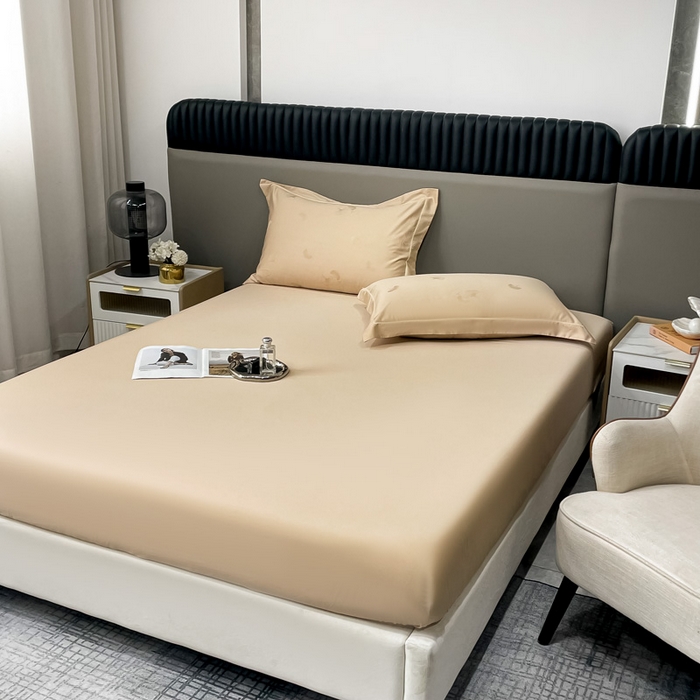 91家纺网 家纺一手货源 找家纺 艾迪尚家纺 2025年新款天丝棉提花单床笠 羽记 布莱克