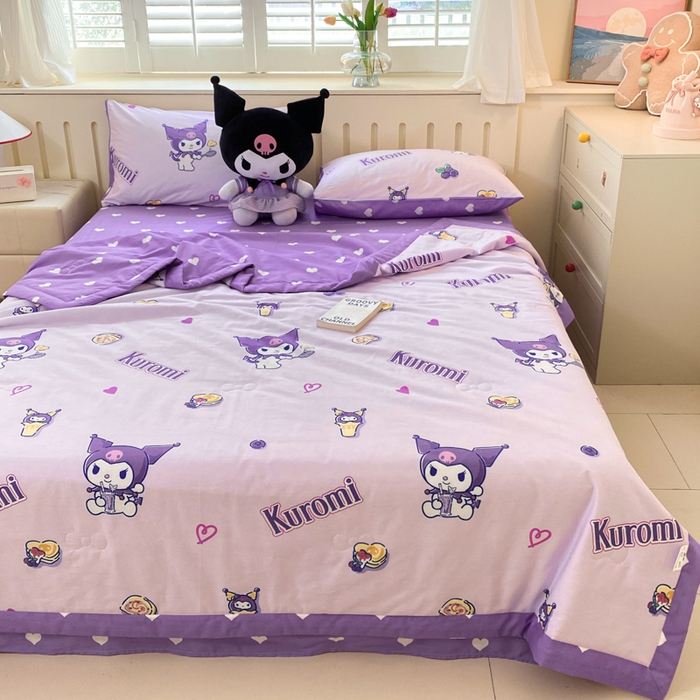 91家纺网 家纺一手货源 找家纺 博雅 2024新款全棉三丽鸥夏被（要买家秀联系客服） 多彩库洛米