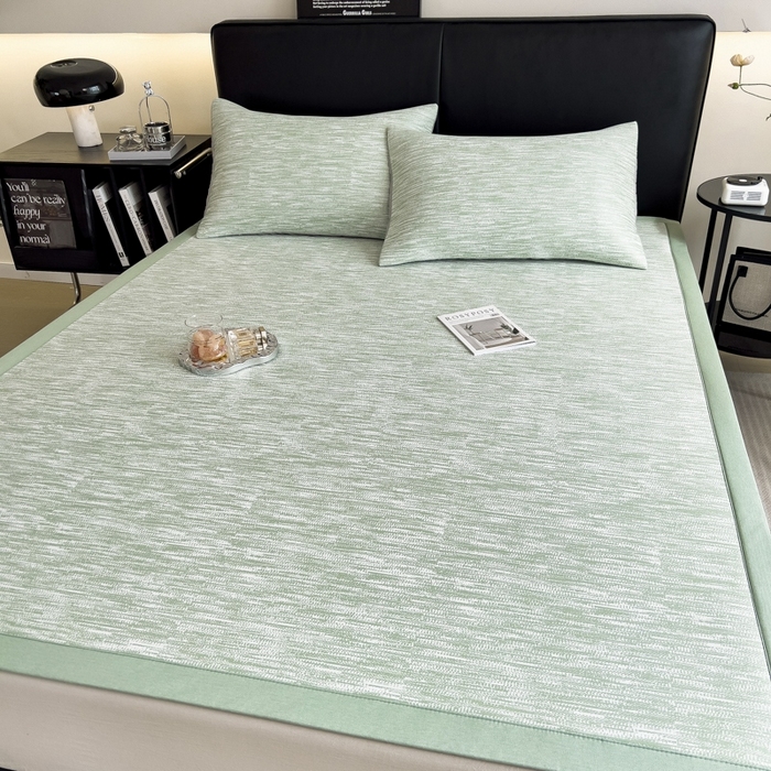 91家纺网 家纺一手货源 找家纺 慕尚家纺 2025新款1200D提花凉感席 提花席 迷雾绿