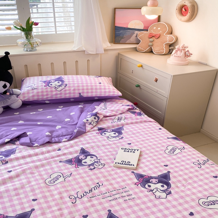 91家纺网 家纺一手货源 找家纺 博雅 2024新款全棉三丽鸥夏被（要买家秀联系客服） 紫格库洛米