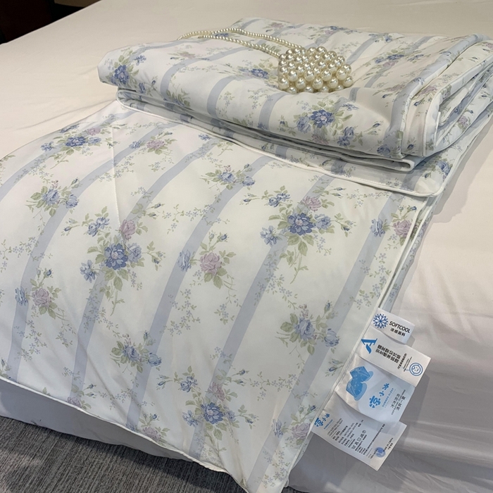 91家纺网 家纺一手货源 找家纺 奈萝家纺 2024新款A类凉感丝小凉皮夏被可机洗夏被新品空调被 谷雨