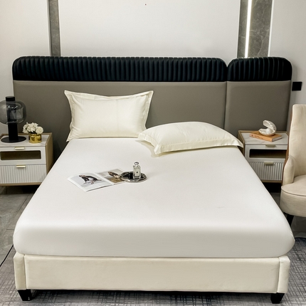 91家纺网 家纺一手货源 找家纺 艾迪尚家纺 2025新款天丝棉提花单床单 莫里卡 雪域白