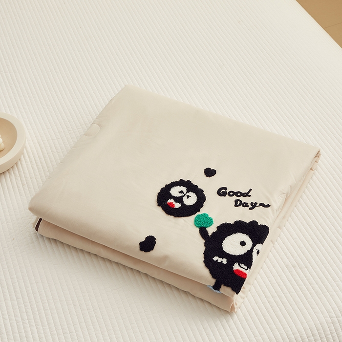 91家纺网 家纺一手货源 找家纺 怡家居 2024新款全棉印加绣夏被 夏被-小煤球