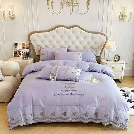 91家纺网 家纺一手货源 找家纺 （总）帝菲妮 2025新款法式轻奢大蕾丝公主风优肤棉水洗棉四件套-可可公主