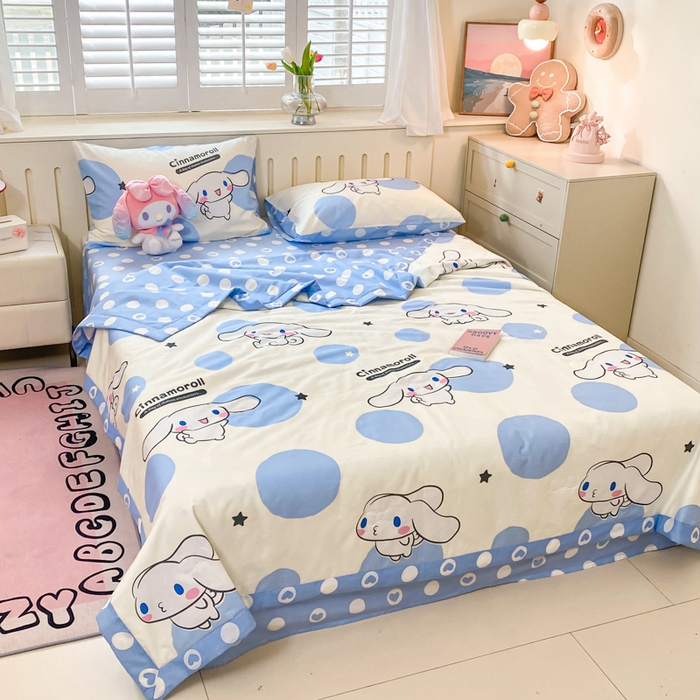 91家纺网 家纺一手货源 找家纺 博雅 2024新款全棉三丽鸥夏被（要买家秀联系客服） 波点玉桂狗