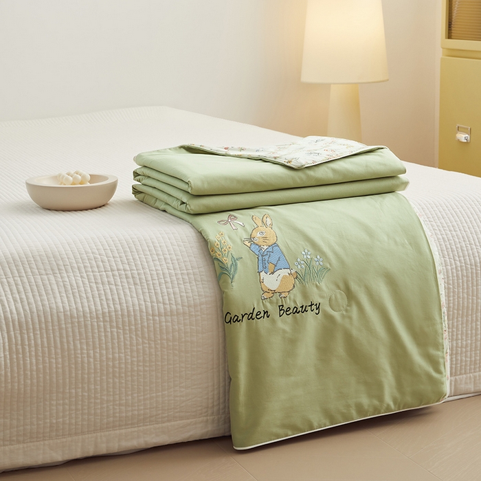 91家纺网 家纺一手货源 找家纺 怡家居 2024新款全棉印加绣夏被 夏被-花园兔