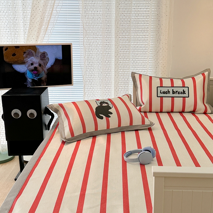 91家纺网 家纺一手货源 找家纺 昔可家纺 2024新款A类900D大版冰丝席 晚安猫