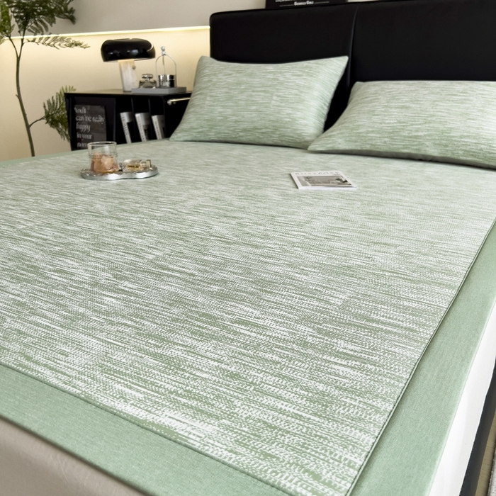 91家纺网 家纺一手货源 找家纺 慕尚家纺 2025新款1200D提花凉感席 提花席 迷雾绿