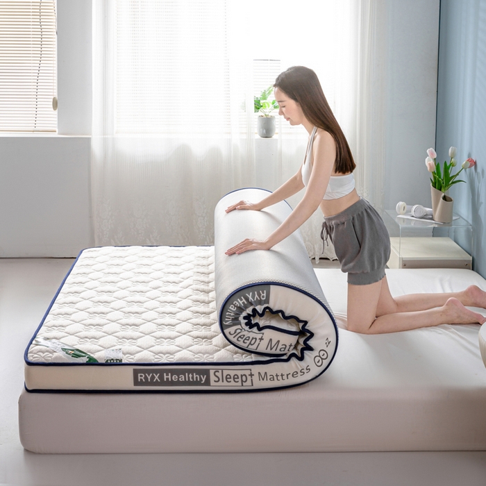 91家纺网 家纺一手货源 找家纺 缔莱被业 2024新款乳胶床垫软垫家用租房宿舍学生Q弹乳胶记忆棉垫--字母 花瓣白（白）