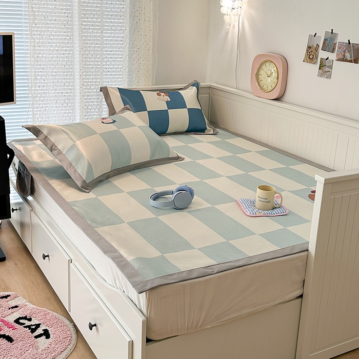 91家纺网 家纺一手货源 找家纺 昔可家纺 2024新款A类900D大版冰丝席 下午茶狗狗