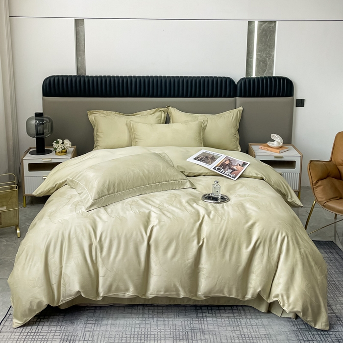 91家纺网 家纺一手货源 找家纺 艾迪尚家纺 2025新款天丝棉提花四件套 羽翼 露丝卡