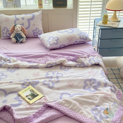 91家纺网 家纺一手货源 找家纺 （总）花伞家居 2024新款全棉豆豆绒夏被大豆夏被春秋被（提供买家秀加V）