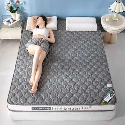 缔莱被业 2024新款乳胶床垫软垫家用租房宿舍学生Q弹乳胶记忆棉垫--字母 菱形灰（白）