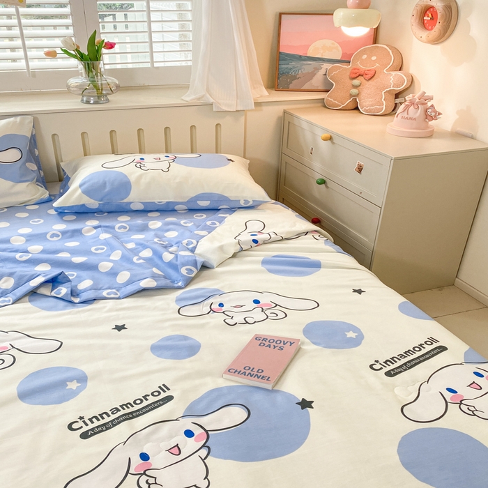 91家纺网 家纺一手货源 找家纺 博雅 2024新款全棉三丽鸥夏被（要买家秀联系客服） 波点玉桂狗