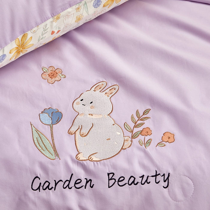 91家纺网 家纺一手货源 找家纺 怡家居 2024新款全棉印加绣夏被 夏被-萌小兔